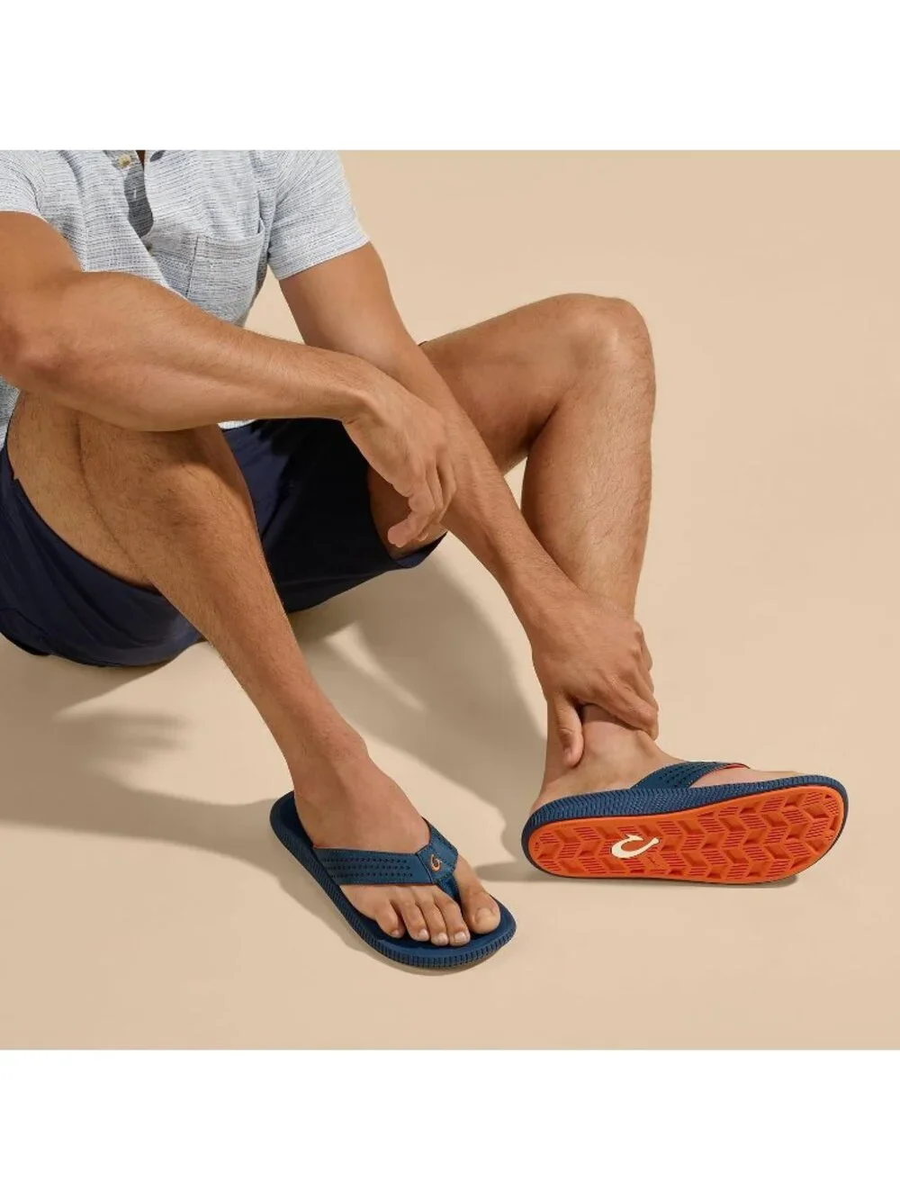 Men Blue Lagoon Resistant Flip Flops Arch Support Comfort Fit Beach Sandal Shoes